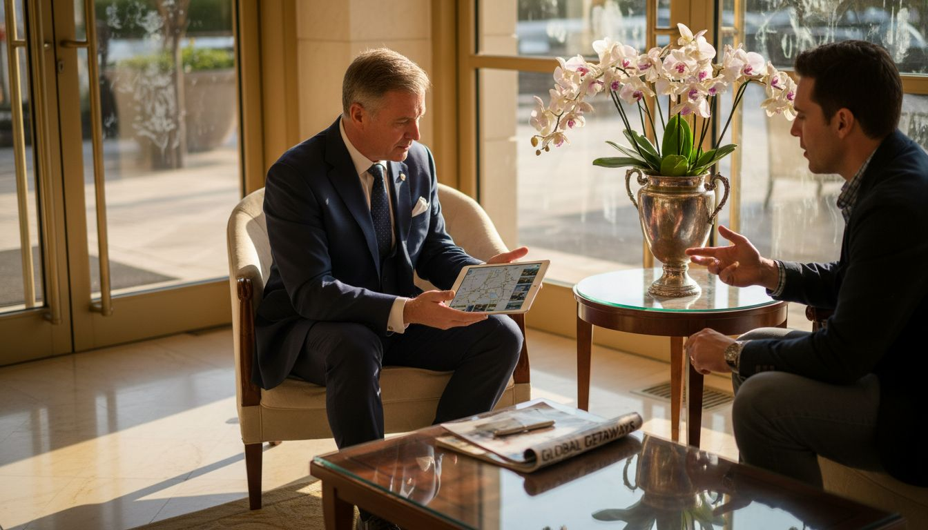 Luxury concierge meeting with hotel client