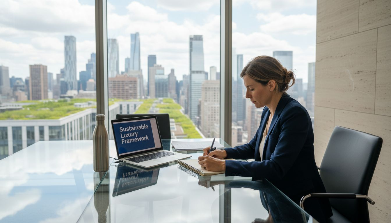 Brand strategist sketching luxury sustainability models