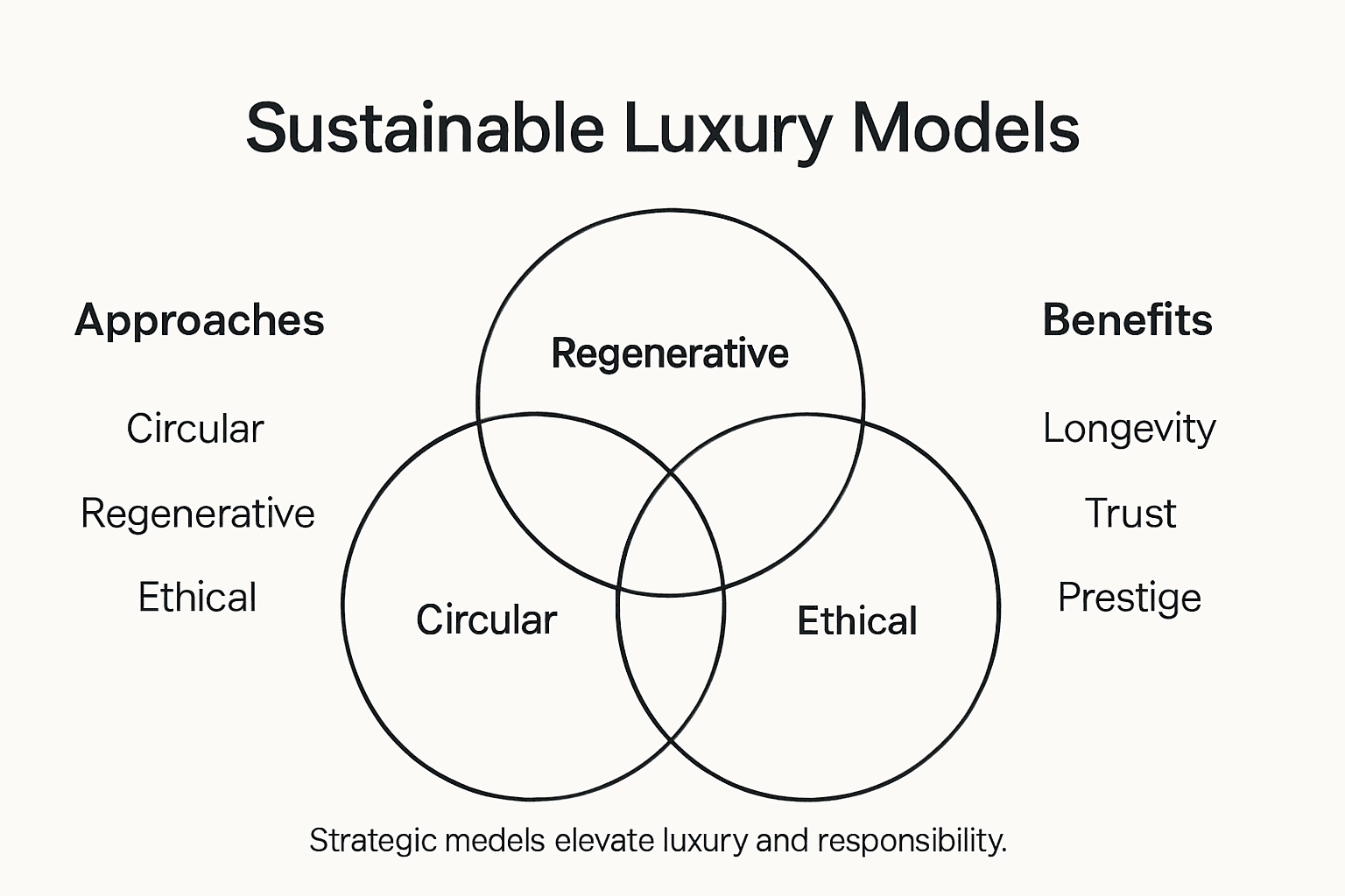 Infographic summarizing sustainable luxury models