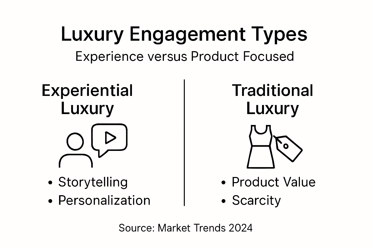 Infographic comparing luxury engagement models