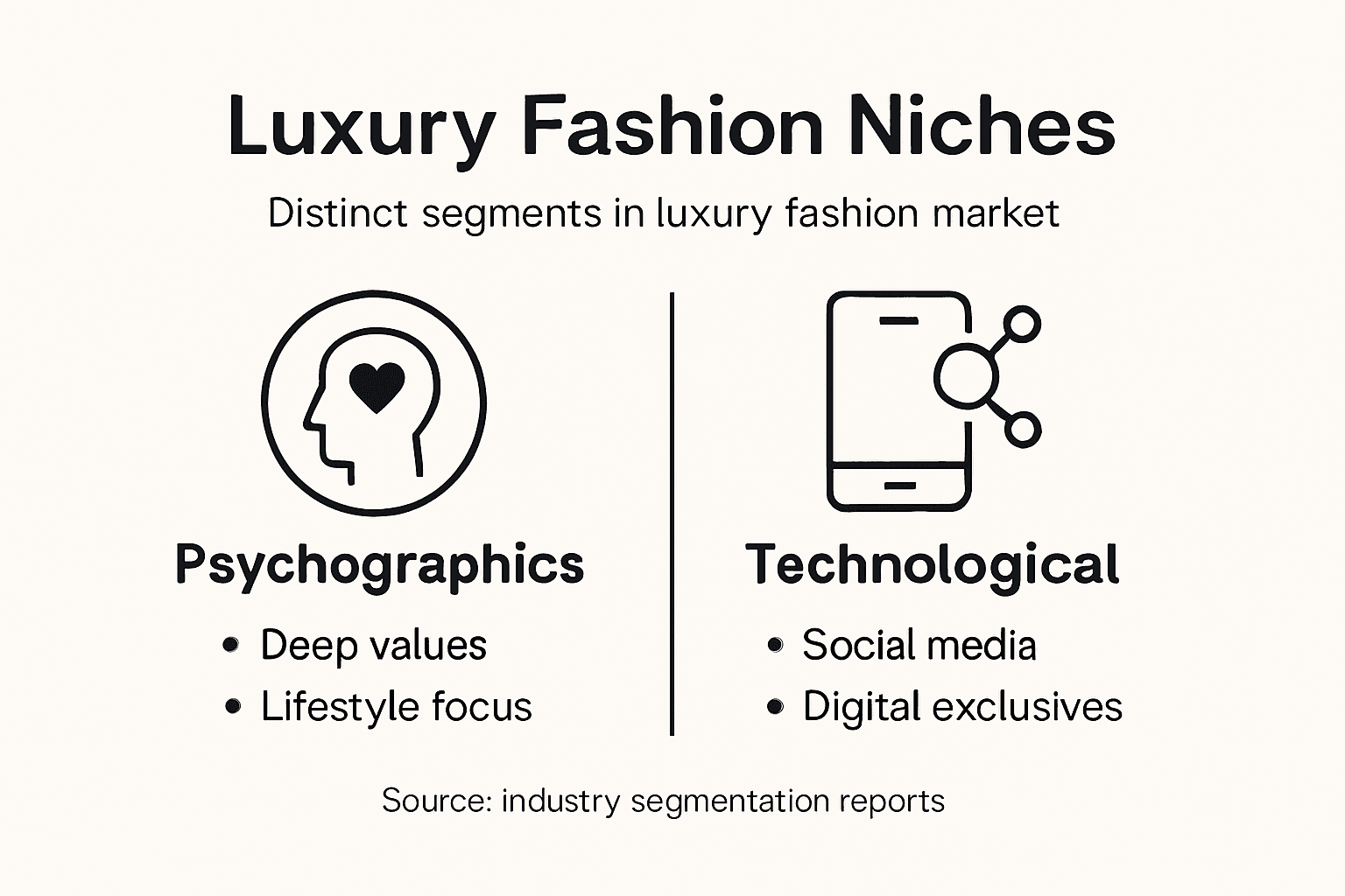 Infographic shows luxury fashion niche segments