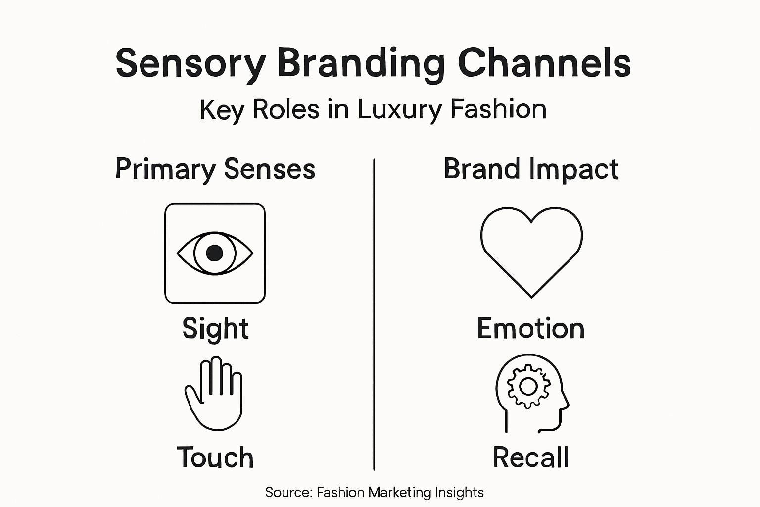 Infographic showing sensory branding channels and impact