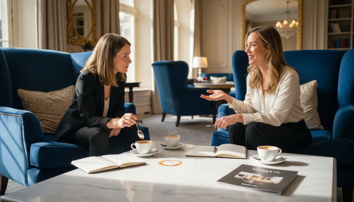 What Is Branded Content and Why It Matters Now Luxury brand team storytelling in lounge