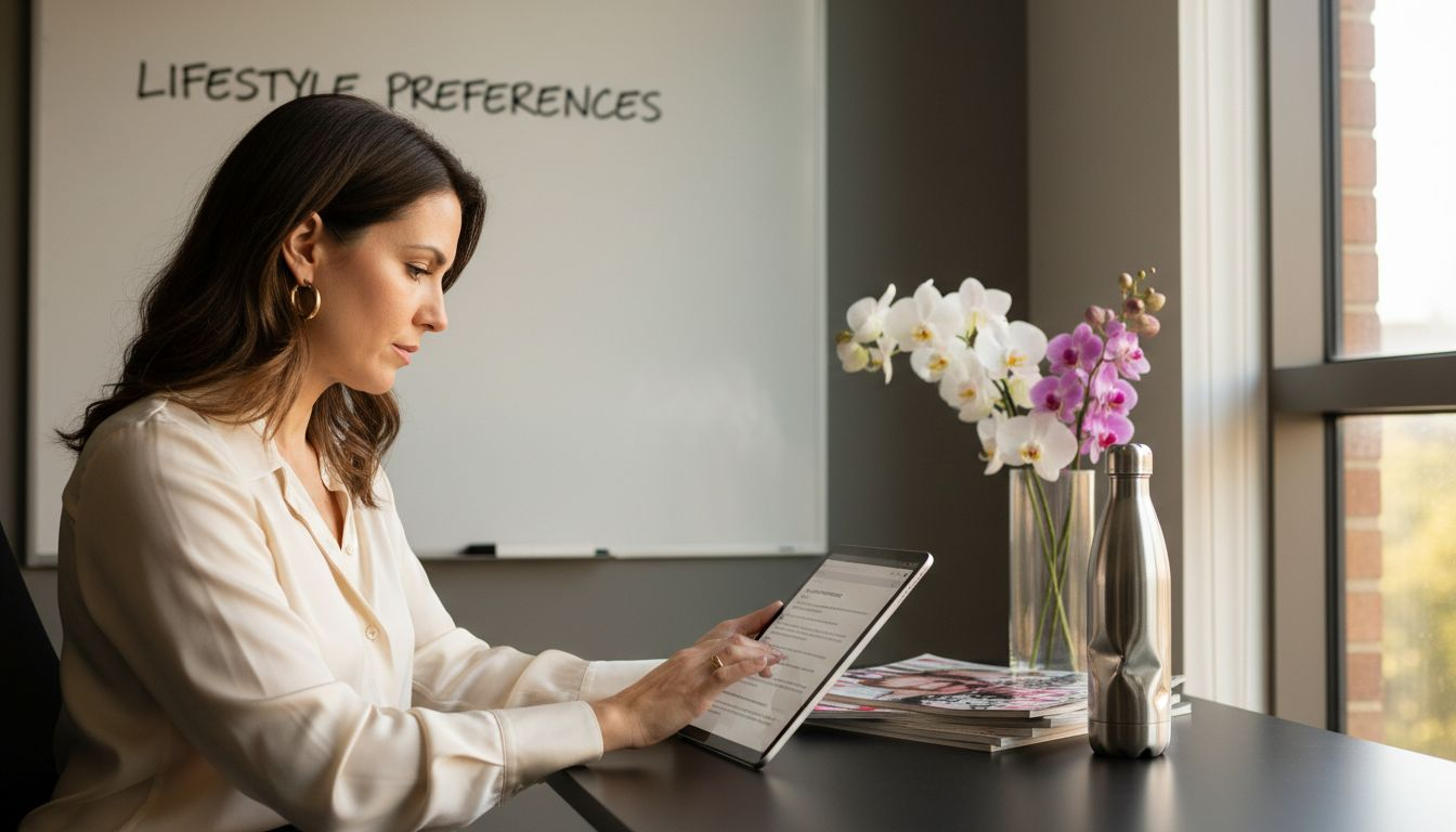 Marketing manager reviewing psychographic survey