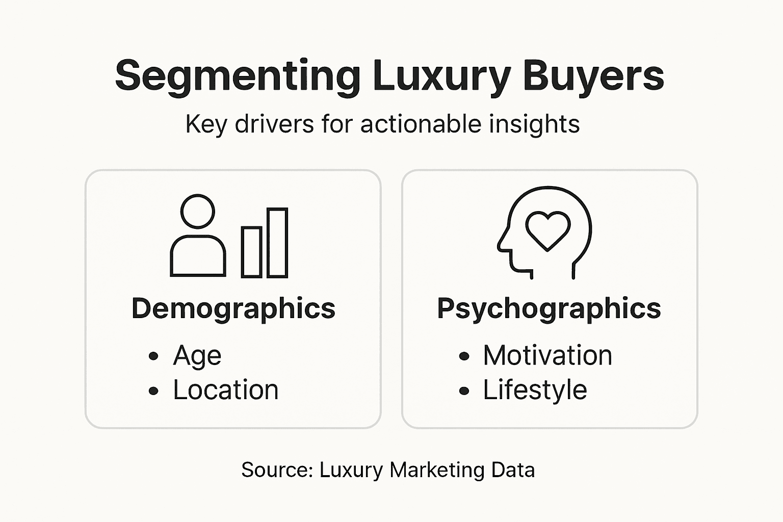 Infographic luxury buyer segmentation overview