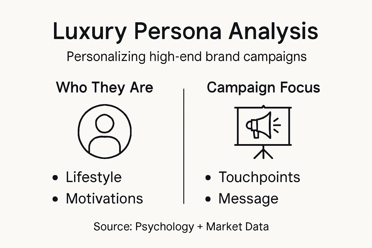Luxury persona analysis infographic with personalization
