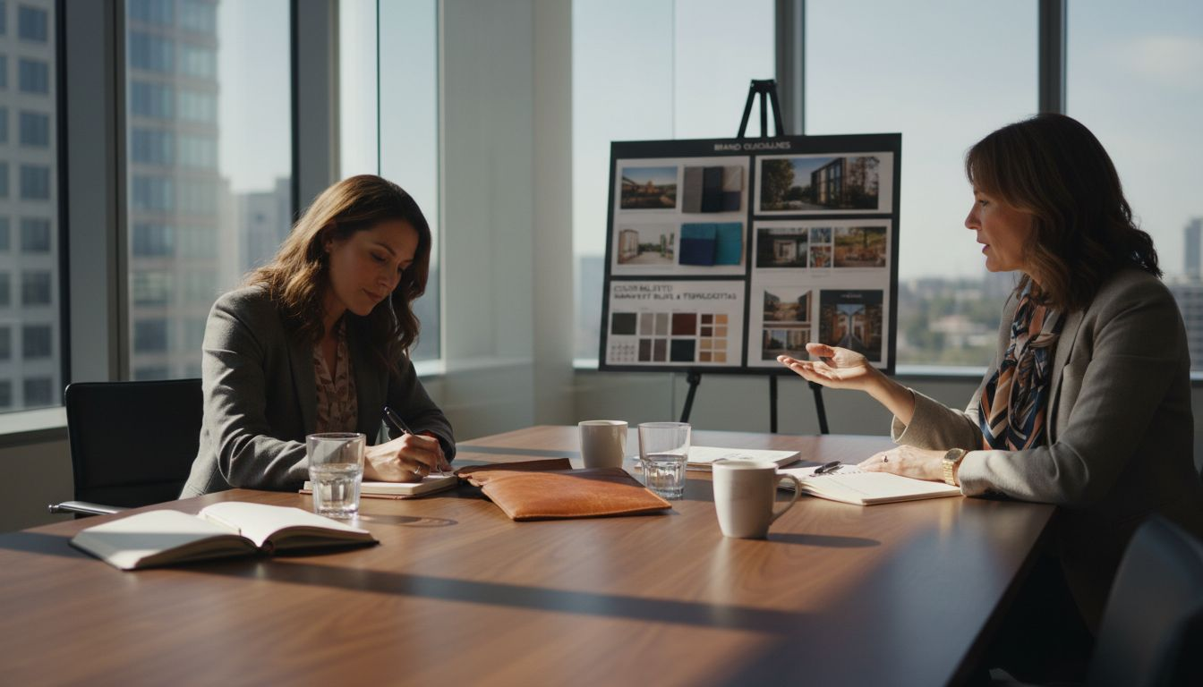 Brand strategist interviewing luxury client