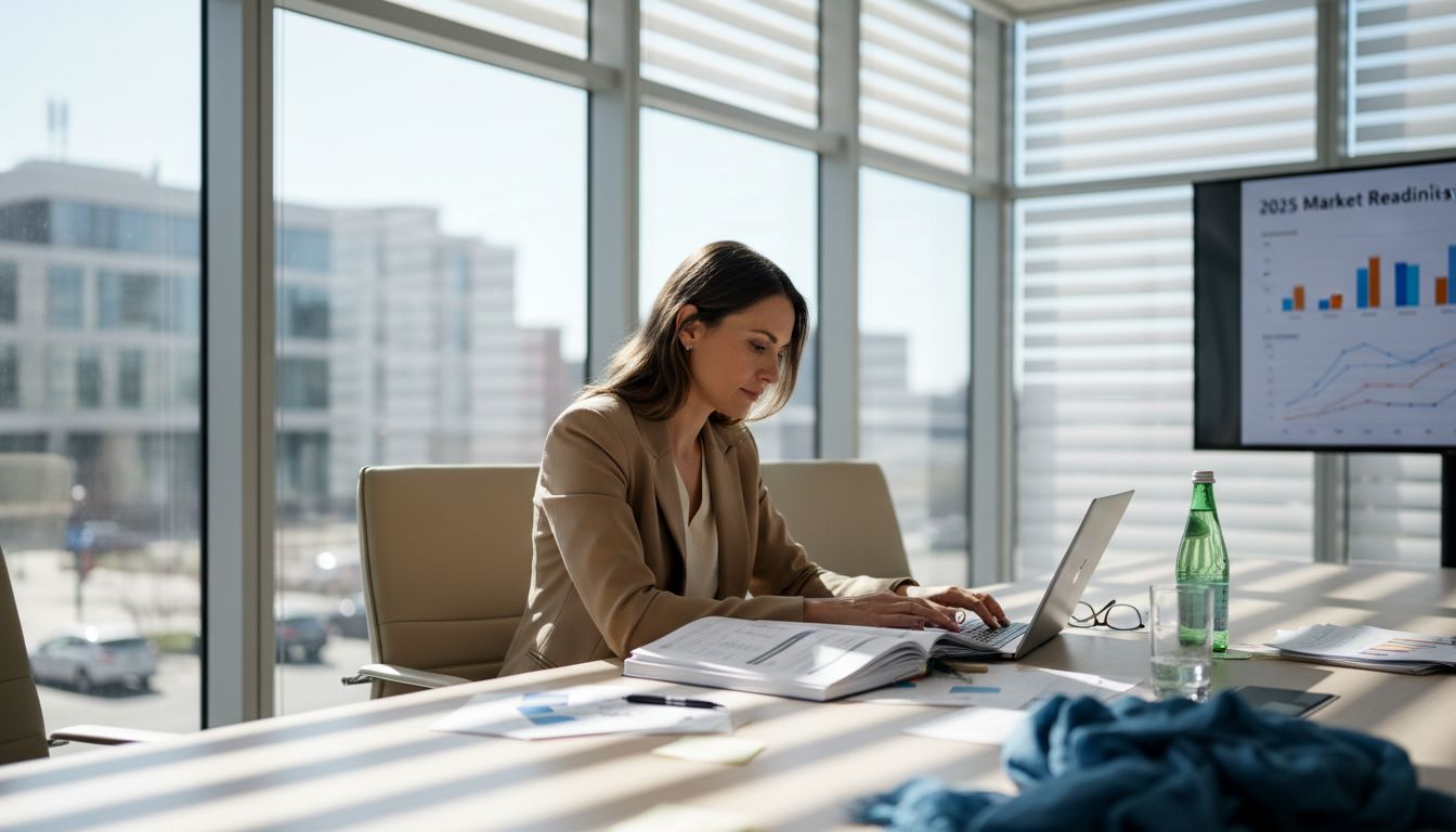 Marketing strategist reviewing trend analysis