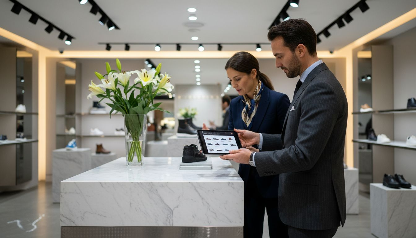 Digital Luxury Experience: 50% Higher Engagement Via Personalization Tablet guided luxury retail interaction