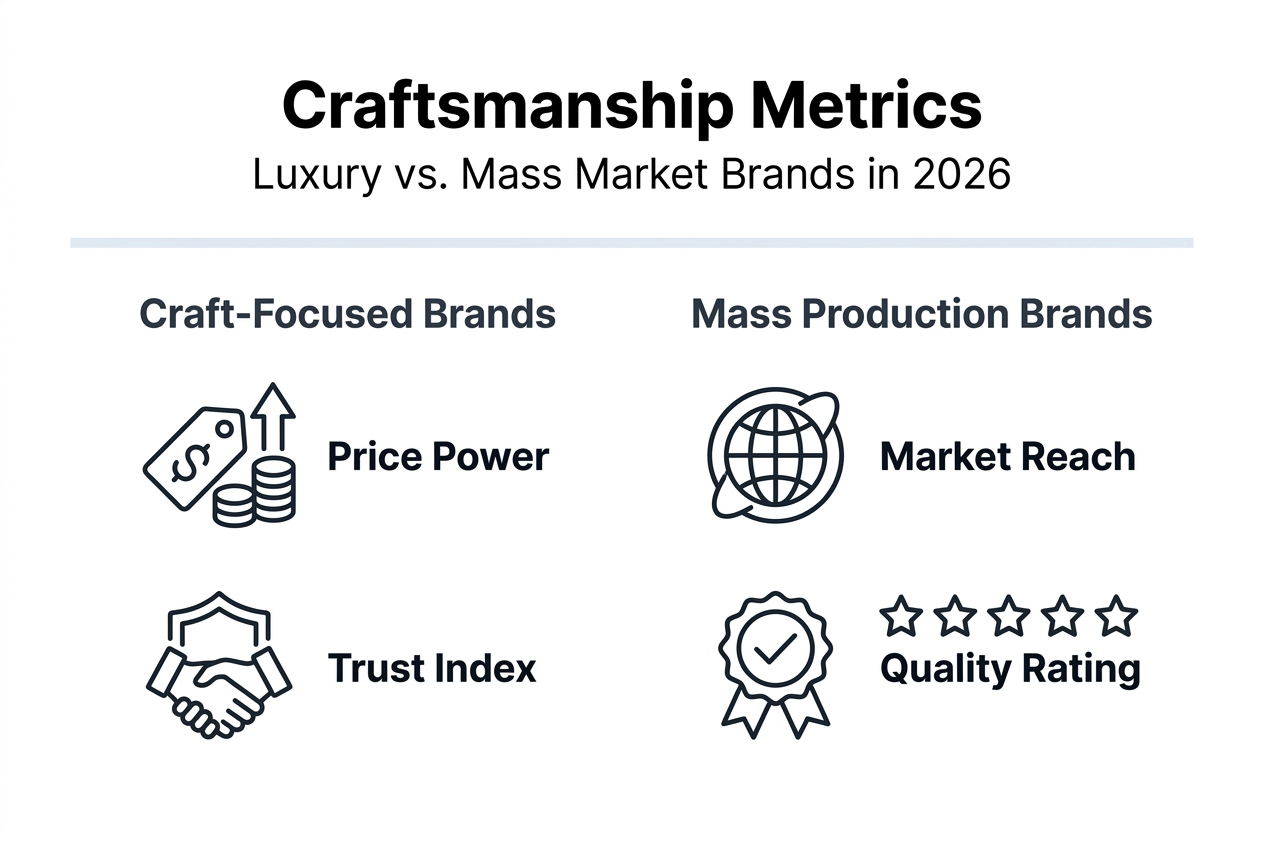 Infographic comparing luxury brand metrics
