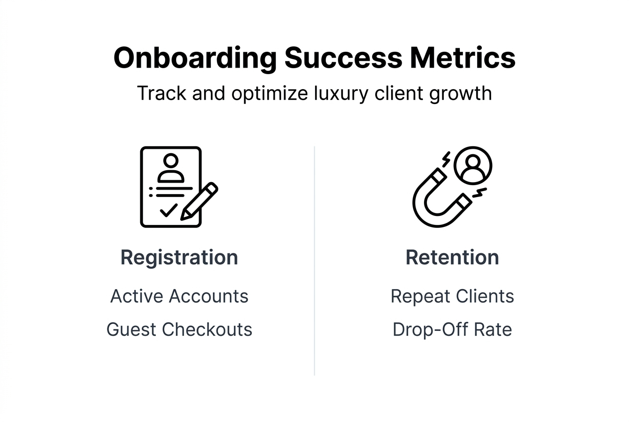 Infographic with luxury client onboarding success metrics