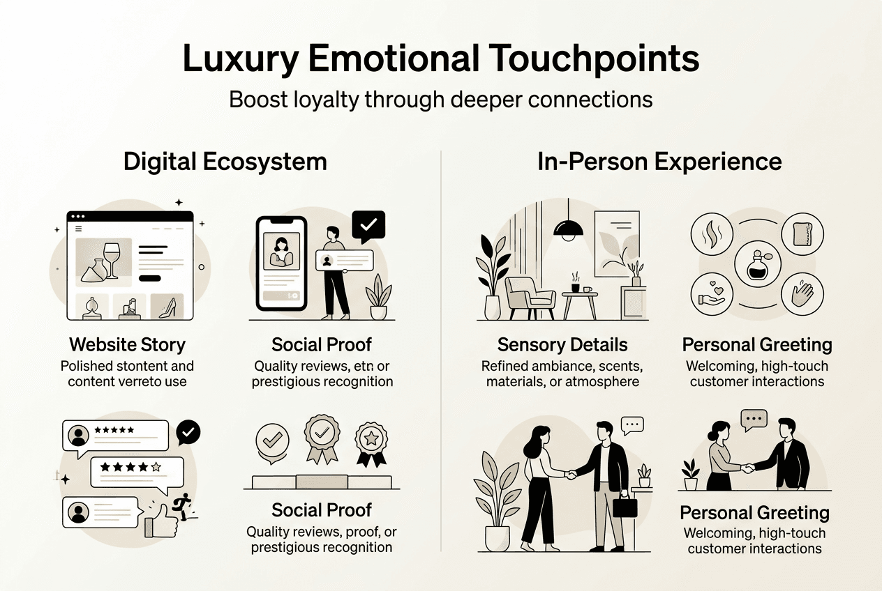Infographic of luxury branding touchpoints