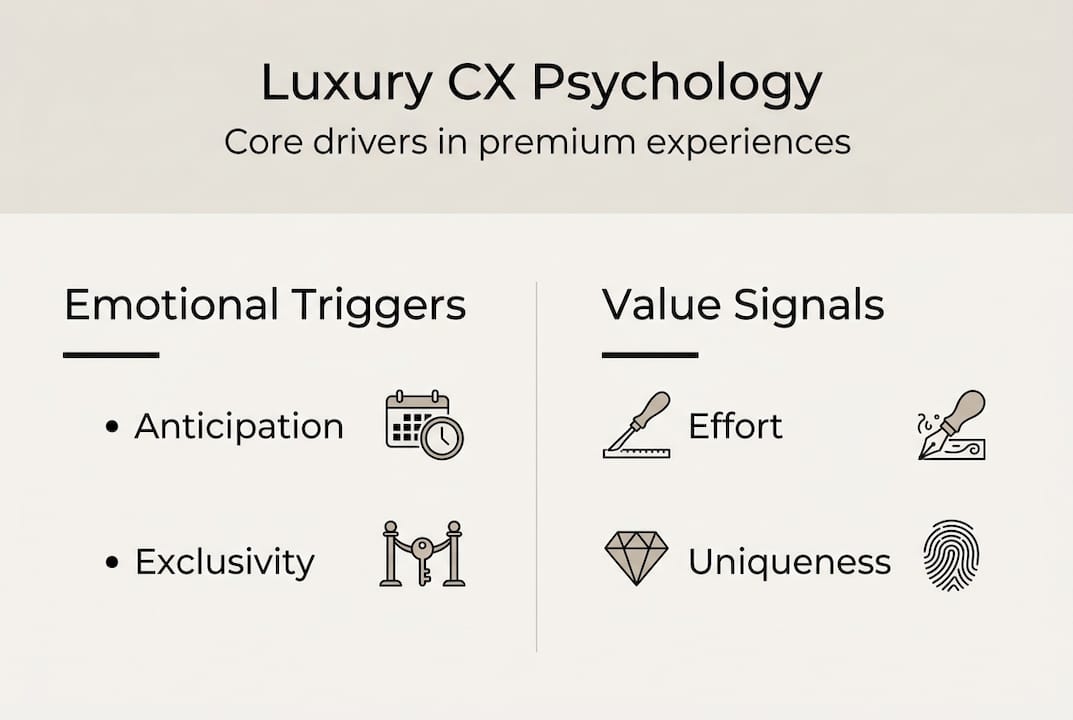 Infographic luxury experience psychology drivers