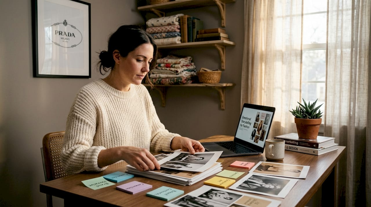 Marketing manager developing brand storytelling campaign