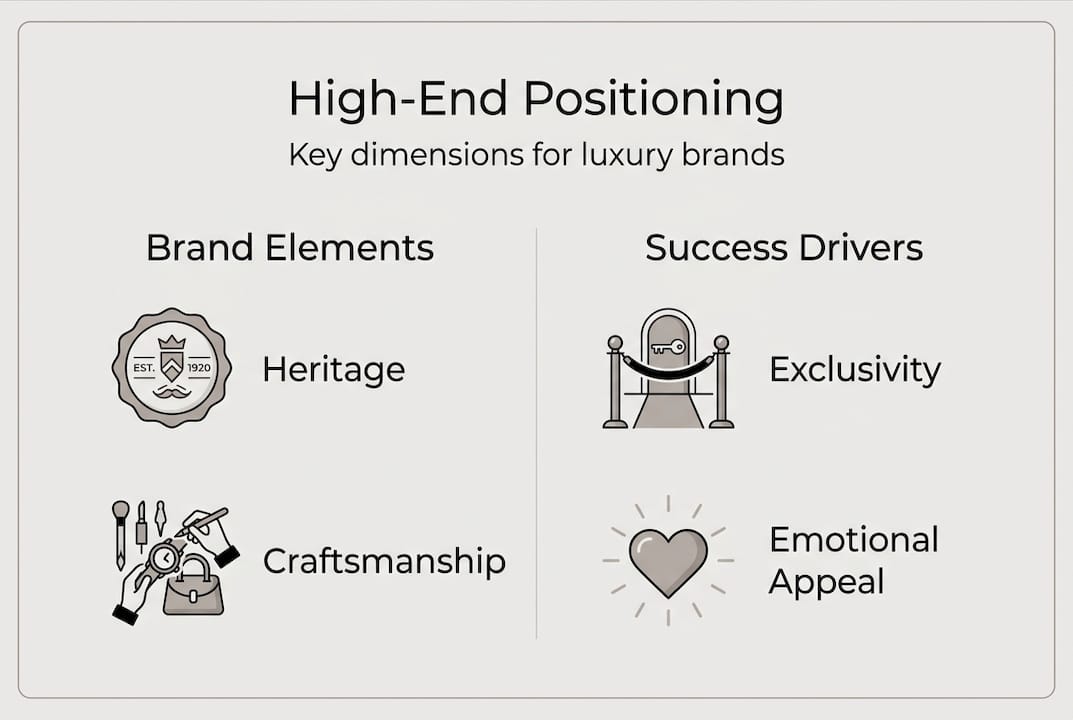 Infographic highlighting luxury brand positioning factors