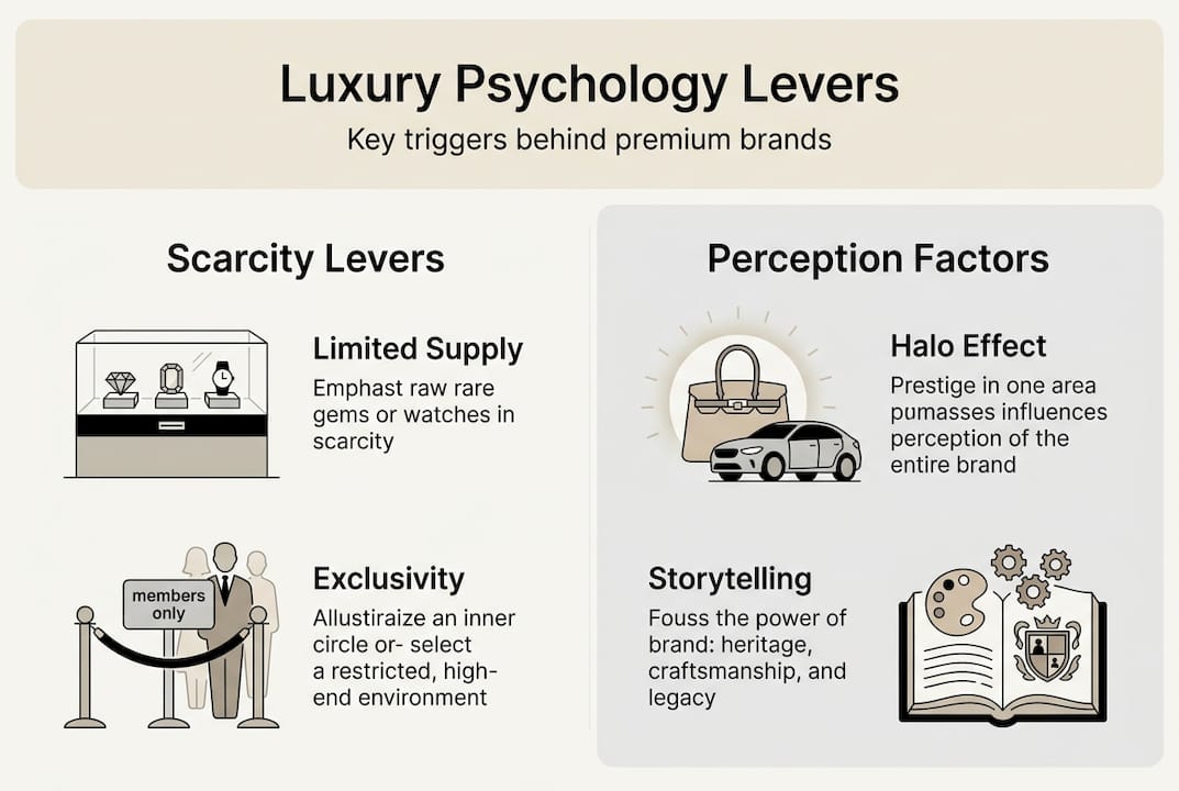Infographic luxury brand psychology overview