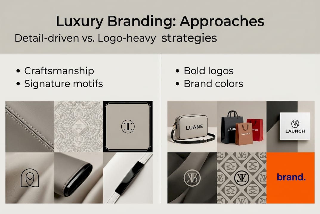 Infographic comparing luxury branding strategies