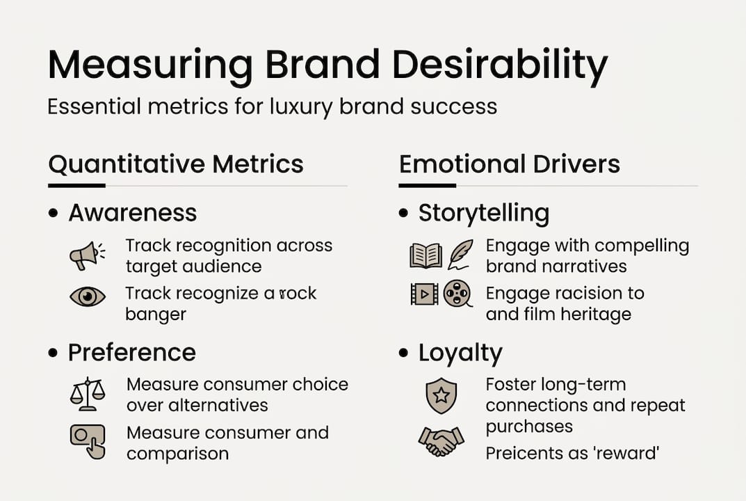 Infographic showing how brand desirability is measured