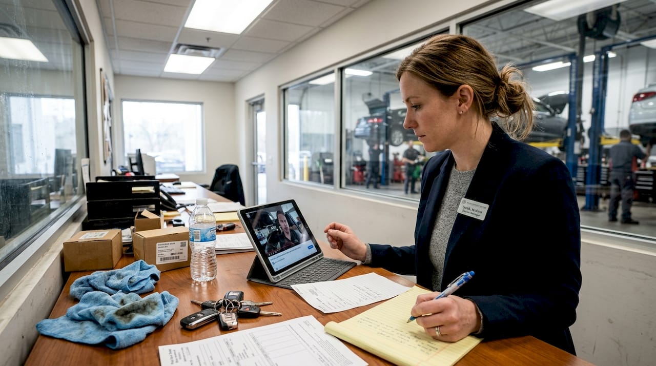 Service manager reviews technology update