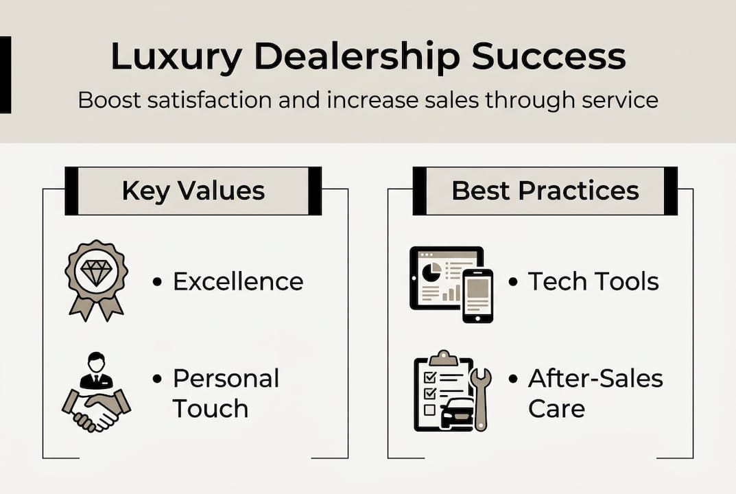 Infographic highlighting luxury dealership best practices