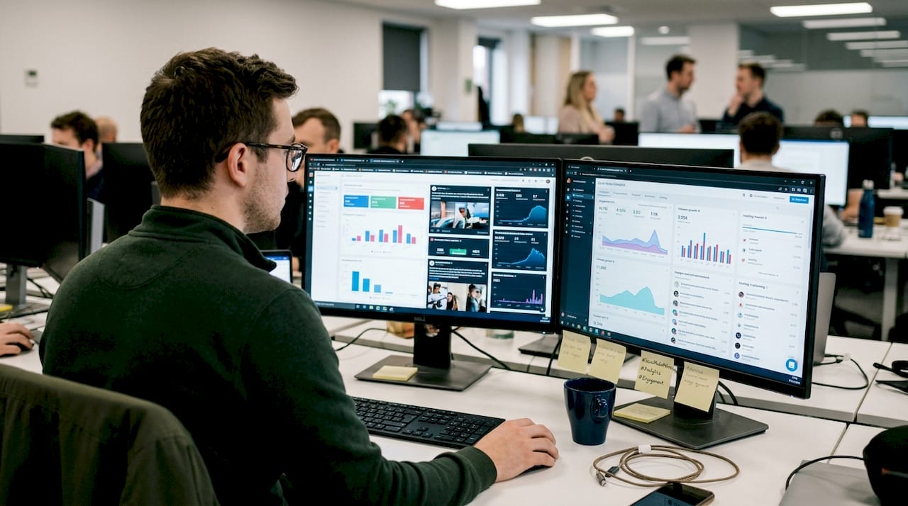 Luxury brand reputation management: 2026 guide Professional tracks brand mentions on screens