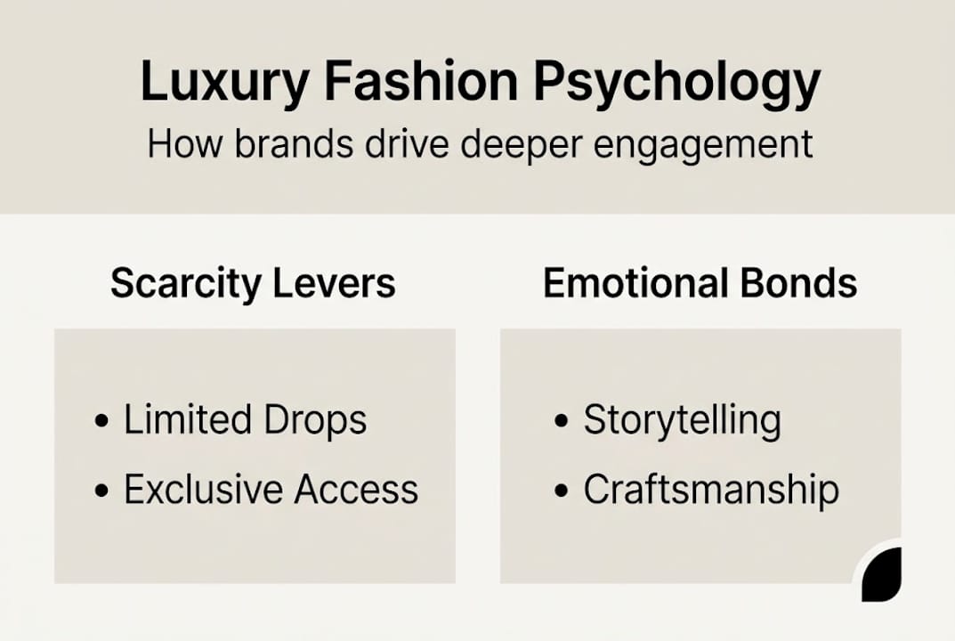 Infographic on luxury fashion psychology strategies