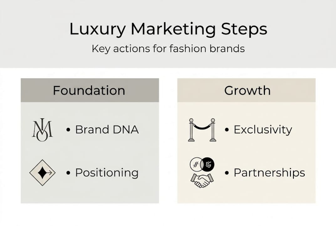 Infographic outlining luxury marketing steps