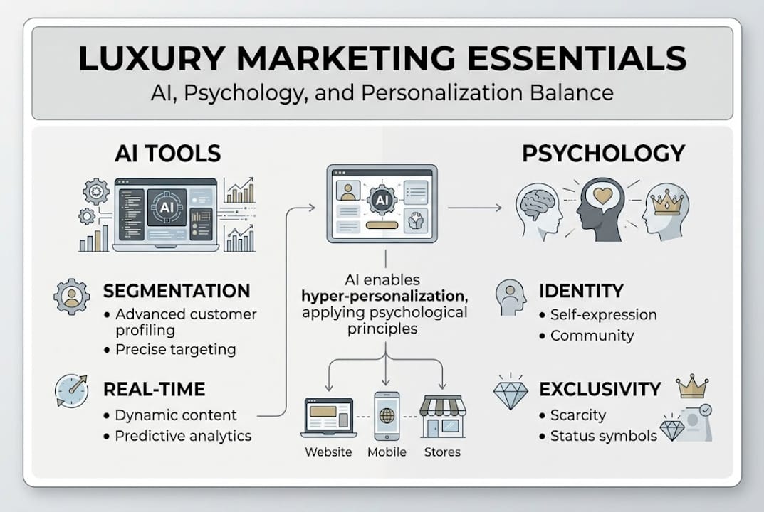 Infographic luxury marketing psychology AI