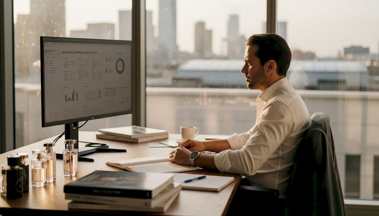 Brand manager reviews influencer campaign results