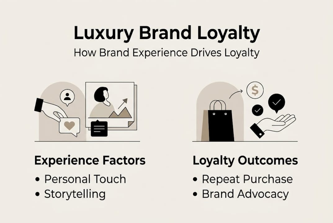Infographic visualizing key luxury brand loyalty factors