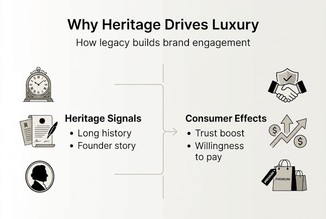 Infographic showing brand heritage impact