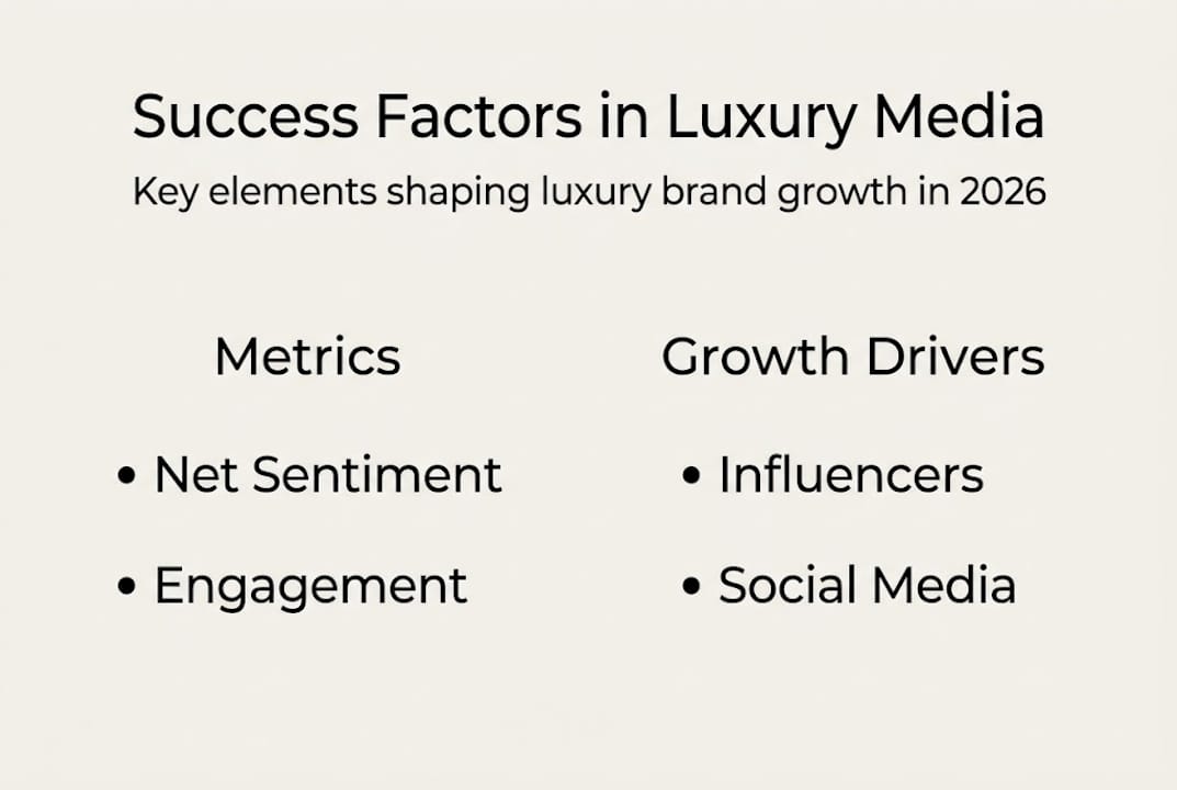 Infographic on luxury brand media presence factors