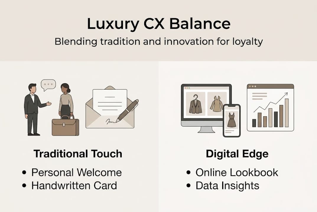 Infographic illustrating luxury customer experience strategies