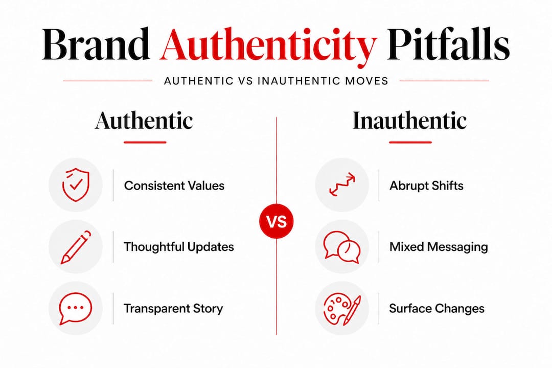 Infographic comparing authentic and inauthentic branding