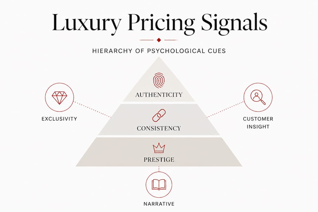 Infographic luxury pricing cues hierarchy