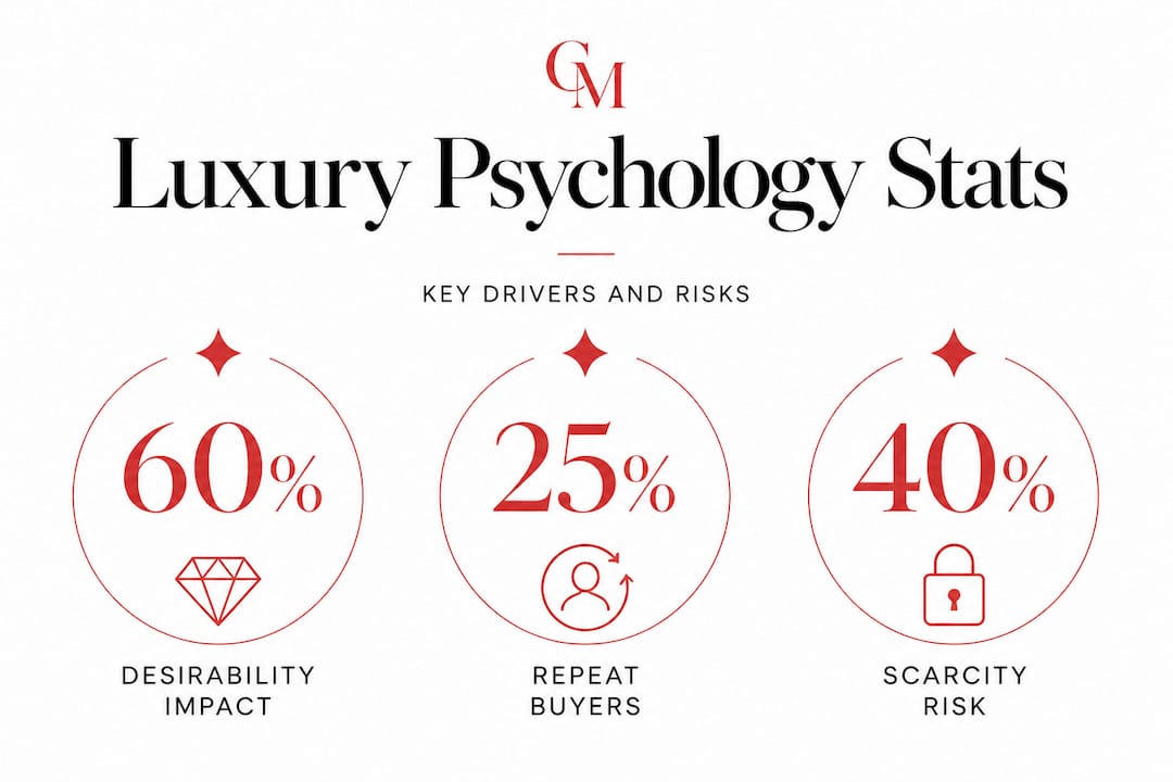 Infographic showing luxury psychology statistics