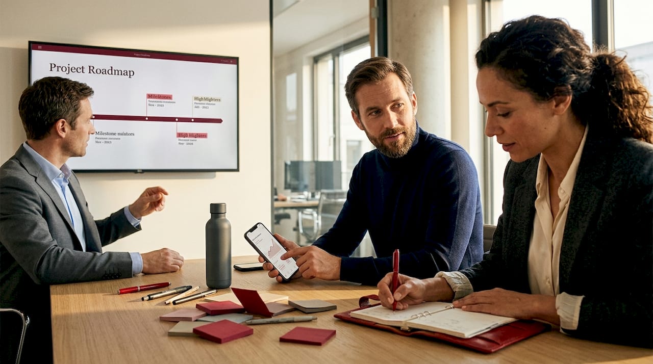 Team meeting on digital strategy foundation