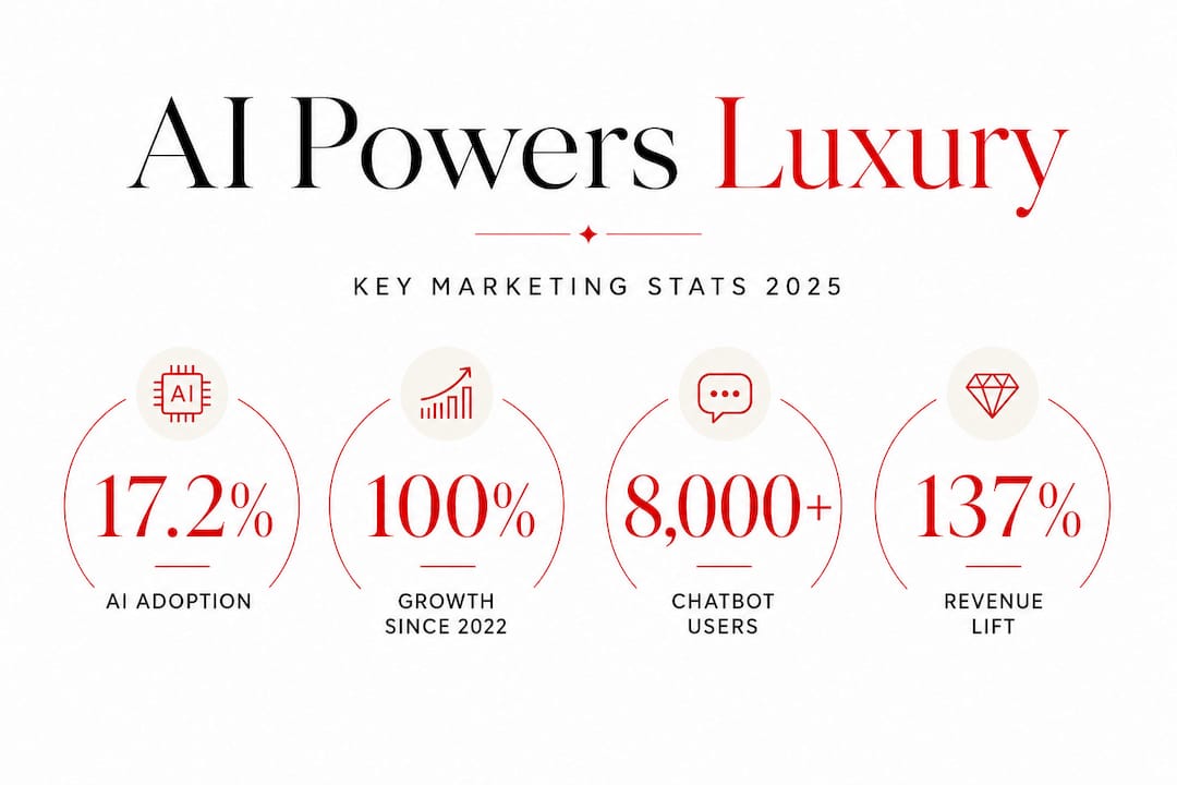 Infographic of luxury digital AI marketing statistics