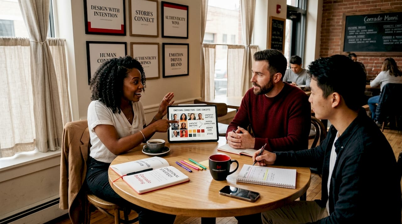 The Role of Psychology in Branding: A 2026 Guide Team collaborating on emotional branding strategies
