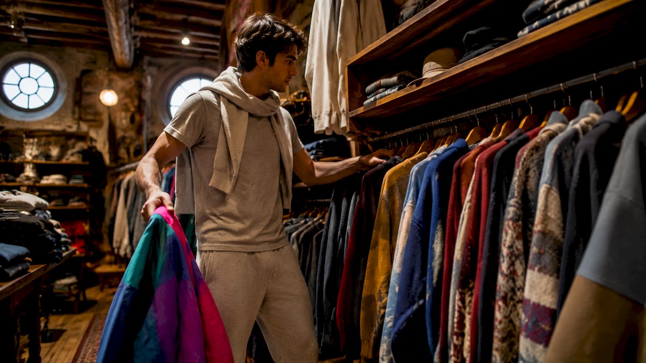 Behavioral Segmentation in Fashion: A 2026 Guide Young man browsing fashion clothes in store