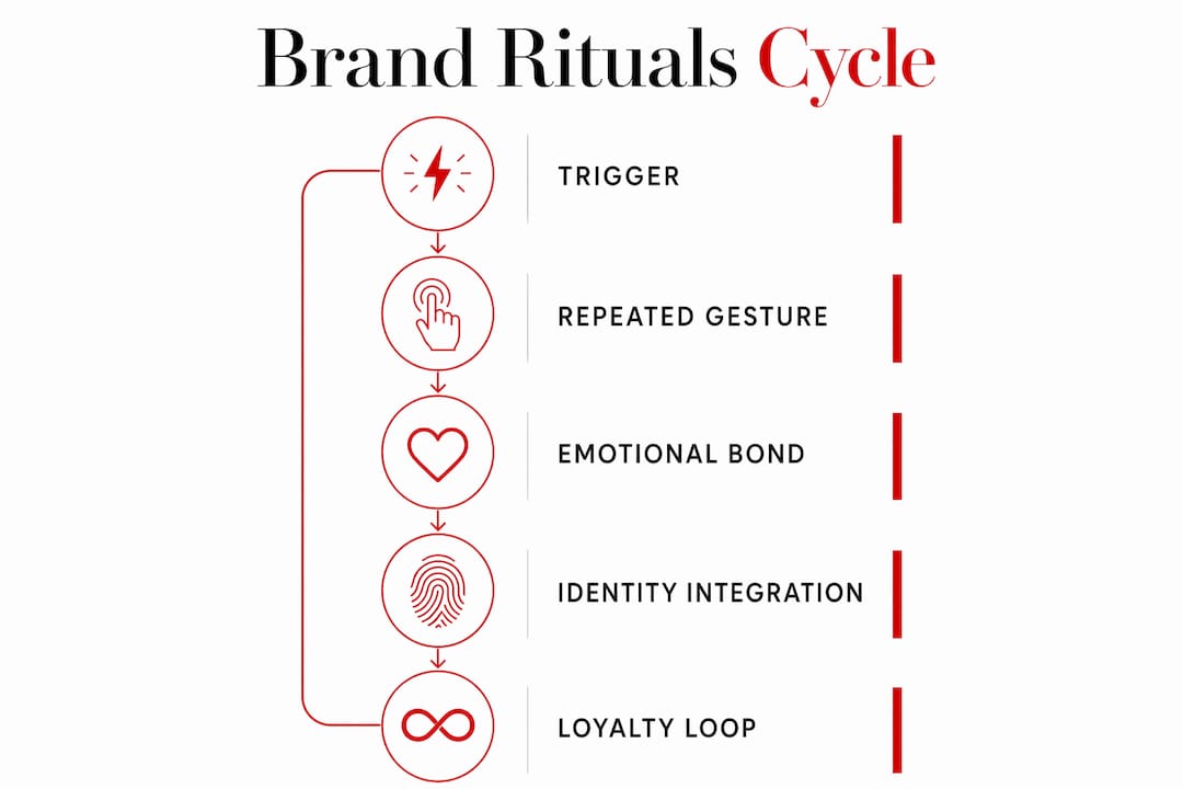 Infographic illustrating brand rituals loyalty cycle