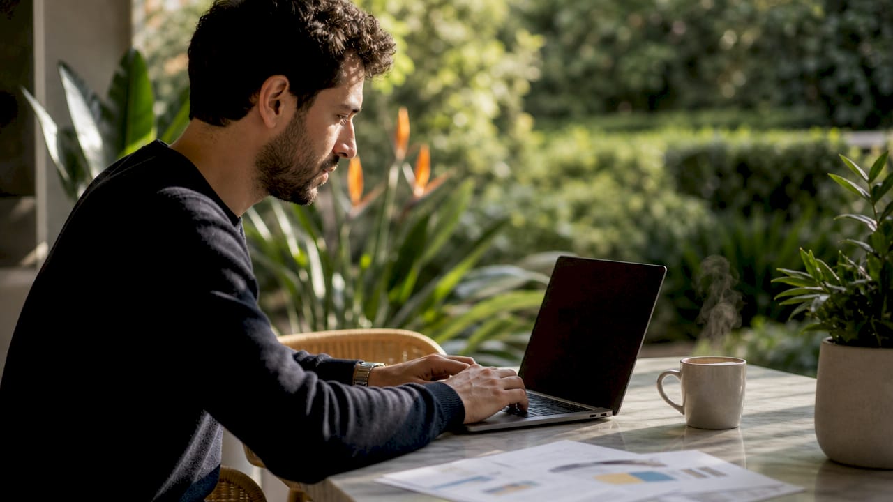 Why Invest in Digital Trends 2025: Luxury Brand Guide Hands typing on laptop at marketing workspace