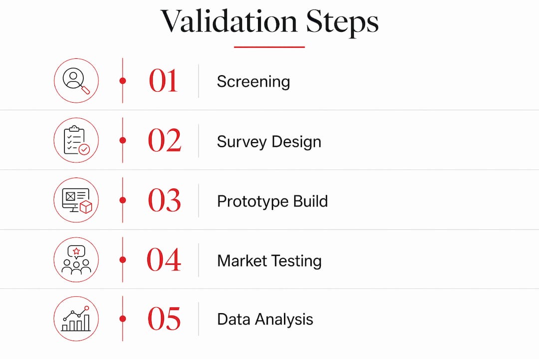 How to Validate a Luxury Brand Concept That Sells Infographic showing luxury brand validation steps