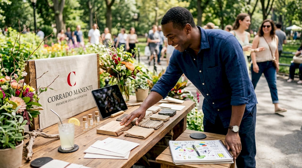 What Is Experiential Marketing? A Strategic Guide Overhead view of hands interacting with campaign materials