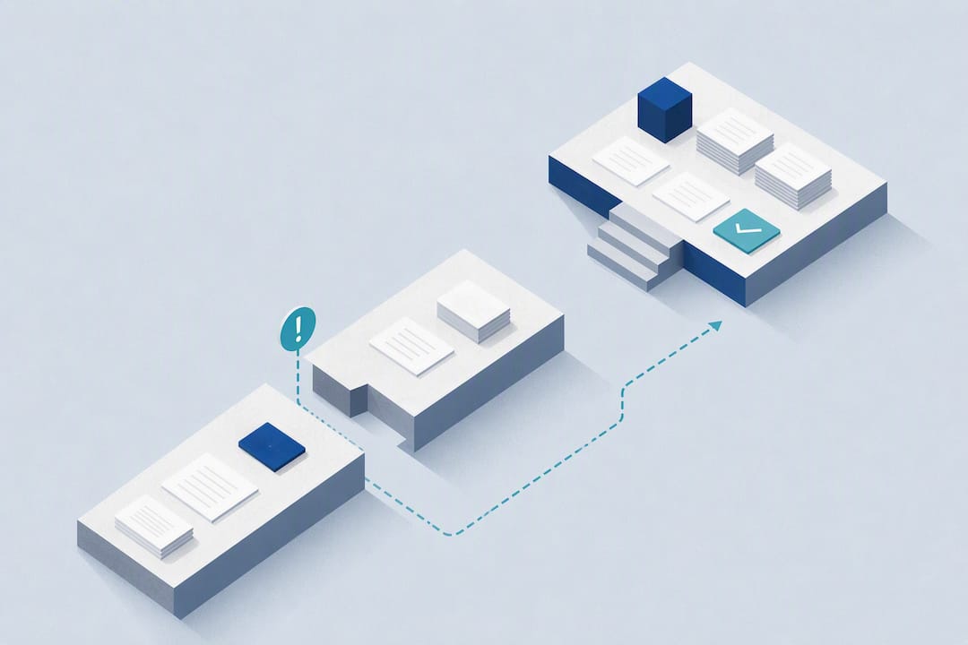 Isometric illustration of documentation continuity gaps