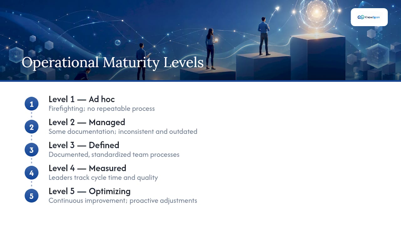 Five ascending operational maturity levels