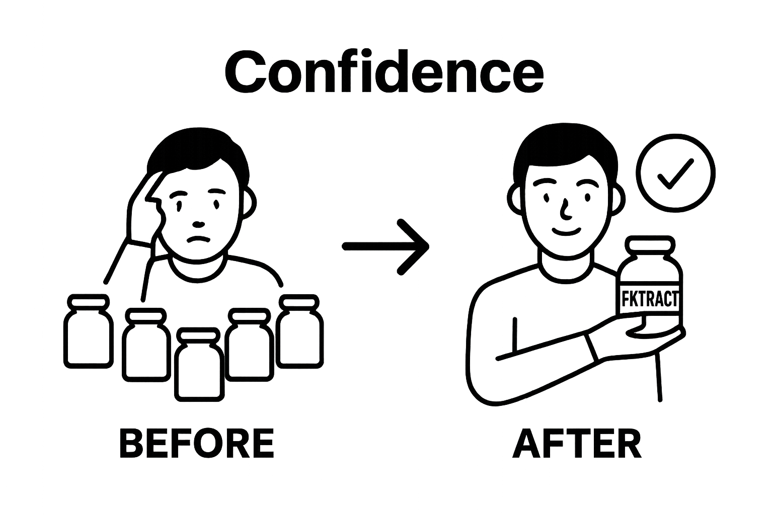 Simple before and after comparison of extract selection confidence