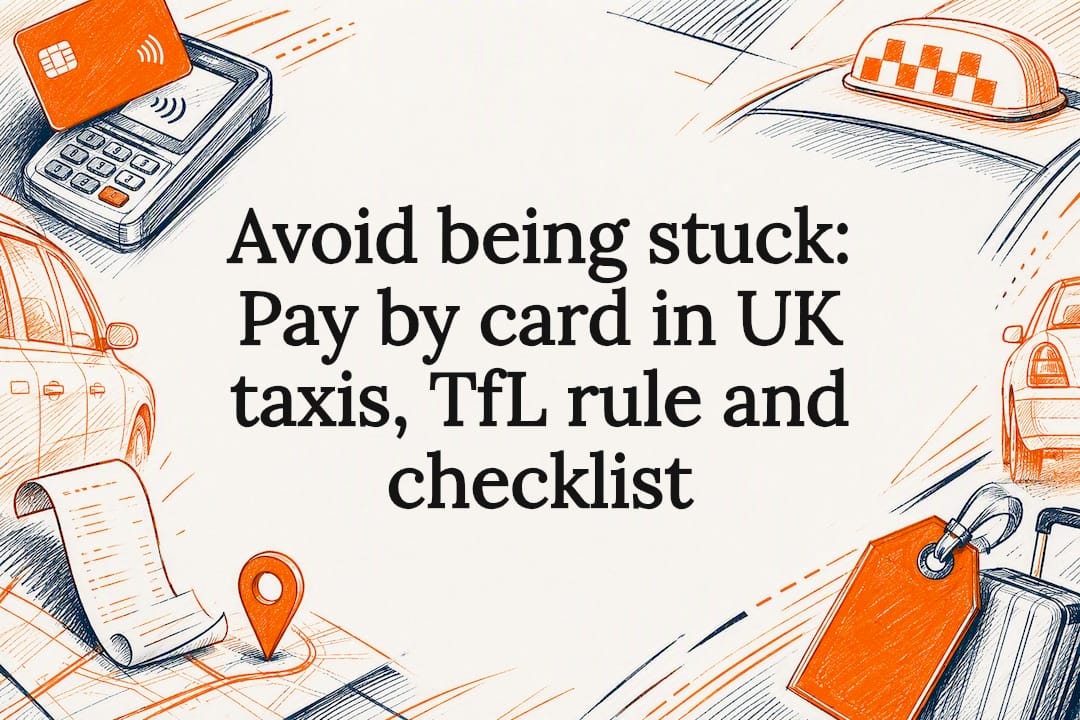 Hand-drawn UK taxi payment title card