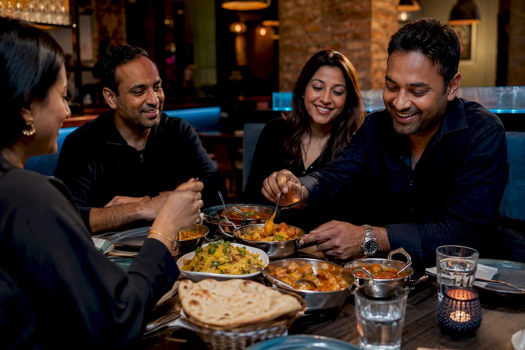 Shared meal in Birmingham restaurant
