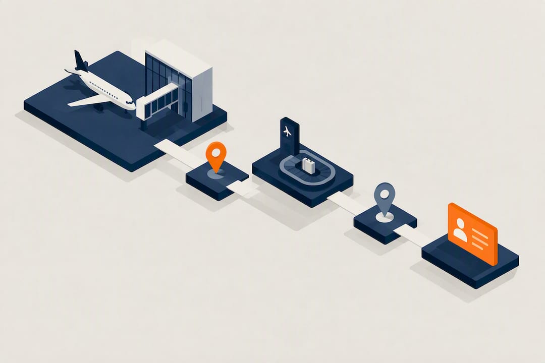Isometric airport driver contact route